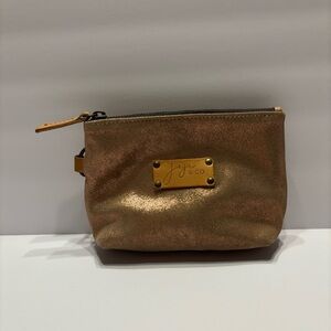 Joji&Co EPA Metallic Rose Gold Leather Notions pouch